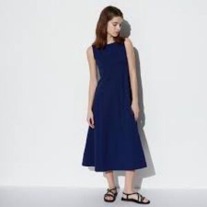 Uniqlo Classic Navy Midi Dress